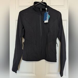 Alala Womens Serene Full Zip Jacket Black Stretch S Cropped Gym Workout NWT